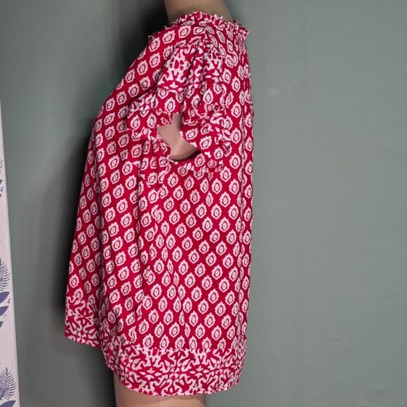 Vineyard Vines Lighthouse Red Tile Ruffle Top - Ruffle Sleeve - Size [M] - Picture 7 of 8